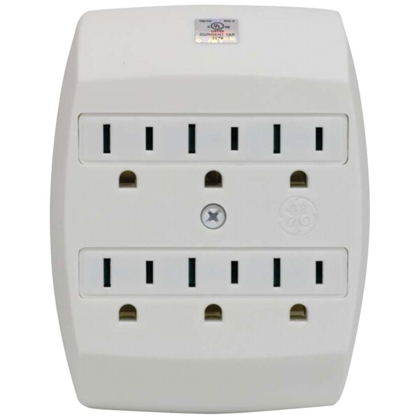 Ge Saf-T-Gard 6-Outlet Grounded Wall Tap 55200